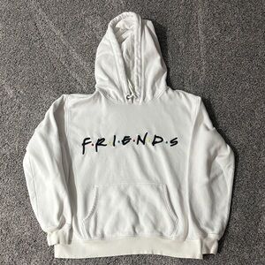 H&M White Friends Hoodie with Drawstrings